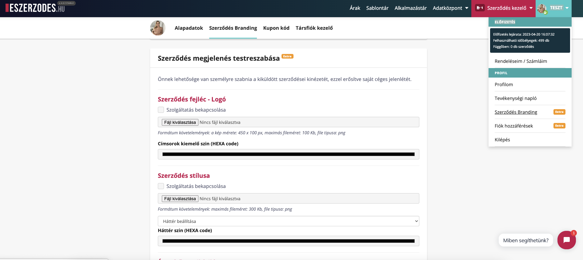 Tilpas kontraktens udseende